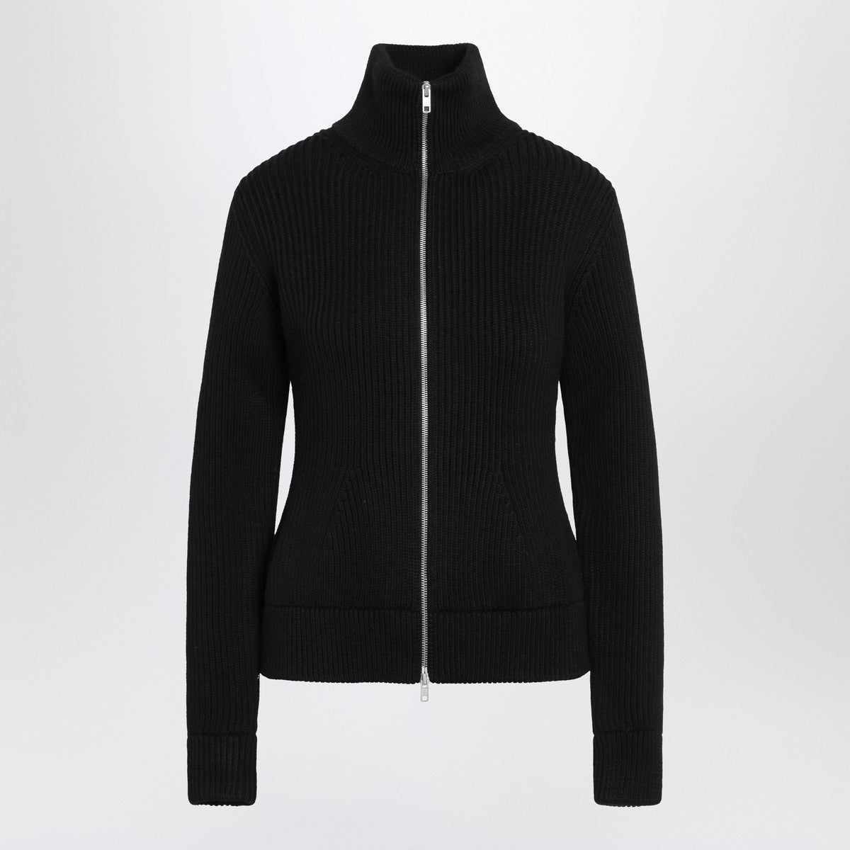 Maison Margiela Black wool zip-up cardigan